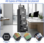 SUXXAN 4 Drawer File Cabinet, Metal Vertical Black Filing Cabinets - Image 8