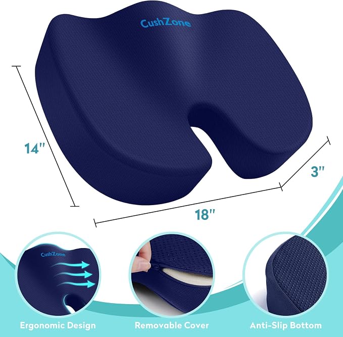 Office Chair Seat Cushion, Cooling Gel Enhanced Memory Foam Cushion - Image 7