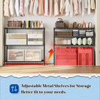 3- Shelf Metal Shelving Unit 35.6Wx14Dx36H, Adjustable Storage Shelves Heavy - Image 4