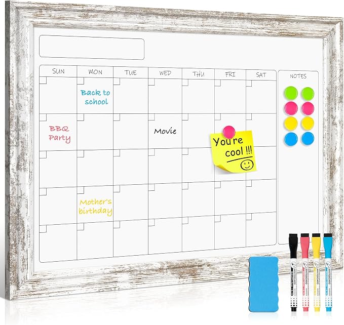 Monthly Dry Erase Calendar Whiteboard by QUEENLINK