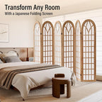 ALeesing Folding Room Divider Privacy Screen Freestanding 6-Panel Shoji Style - Image 7