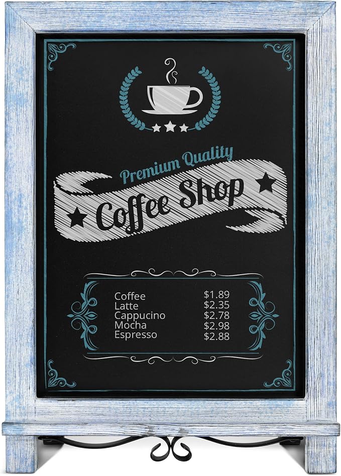 HBCY Creations Rustic Blue & White Tabletop Chalkboard - Image 7