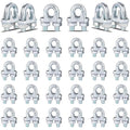 30PCS 1/4" Galvanized Zinc-Plated Wire Rope Cable Clamp Clips, M6 Wire Cable by High-PQ