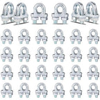30PCS 1/4" Galvanized Zinc-Plated Wire Rope Cable Clamp Clips, M6 Wire Cable by High-PQ