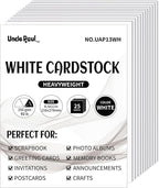 8.5'' x 11'' White Cardstock - 92lb Double-sided Cover Card Stock Heavyweight by UnclePaul