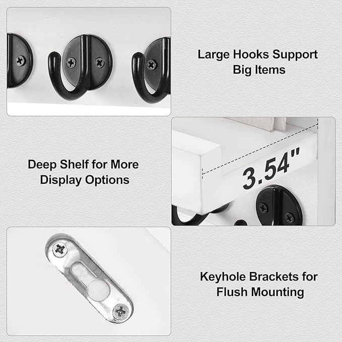 Lwenki Key Holder for Wall, Decorative Key and Mail Holder - Image 3