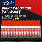 WOUSEDO 24 X 3g Super Glue Liquid, Fast Drying Cyanoacrylate Glue - Image 5