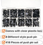 418 Pcs Push Pins Set, 8 Types Black Thumb Tacks - Image 2