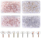 400Pcs Clear Push Pins 4 Types Thumb Tacks by acDesign