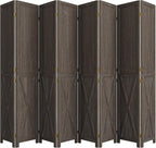 Cozy Castle Wood Room Divider, 8 Panels Folding Privacy Screen, 66.9'' Wall - Image 8