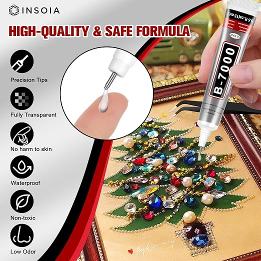B7000 Rhinestone Glue Clear 15 PCS 15ml – Strong Transparent No Trace Jewelry - Image 3