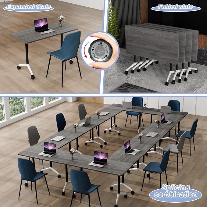 WYMHYZ Conference Table Flip Top Mobile Conference Room Tables, Folding - Image 2