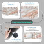 Cute Desk Mat Rose Gold Marble Mouse Pad Gaming XL Large Extended Desk Matt - Image 4
