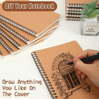 miikoul 60 Packs A5 Spiral Lined Notebooks, Kraft Paper Cover, 60 Sheets/120 - Image 4