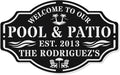 Personalized Name Metal Pool Sign, Patio Signs by HYTSIGN