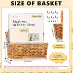 2 Pcs Woven Mail Holder Wall Mount Basket Rattan Wall Letter Holder Wicker - Image 2