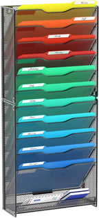 samstar 12 Tier Wall File Organizer, Hanging Wall Mount File Holder Paper by Samstar