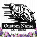 Personalized Motorcycle Metal Sign Custom Biker Name Sign Dirt Bike Wall Decor by HengMeiZiK