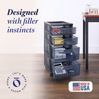 HOMZ Drawer Tower, 4-Tier Clear Plastic Storage Organizer Cart, and Classroom - Image 4