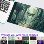 Japanese Green Forest Gaming Mouse Pad Anime Tree Woodland Desk Mat XL Large - Image 7