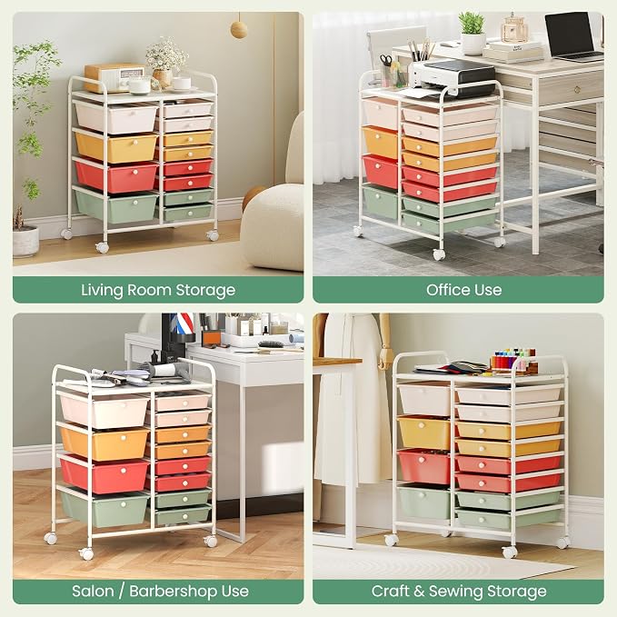 Giantex 12 Drawer Rolling Cart - Image 9