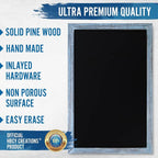 HBCY Creations 11" x 17" Rustic Blue Solid Wood Frame Wall Chalkboard, Magnetic - Image 4