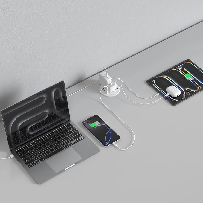 Jgstkcity Power Strip, Desktop Recessed Power Grommet, 40W Total USB C Fast - Image 6