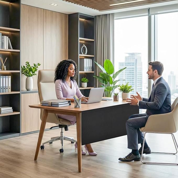 HolyMaji 48" Under Desk Privacy Panel Self-Adhesive Modesty Panel 600D Heavy - Image 6
