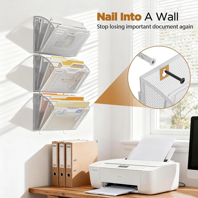 Docnest 3 Tier Mesh Wall File Holders - Image 4