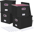4 Pack File Storage Organizer, Document Organizer, Portable File Box by Oterri