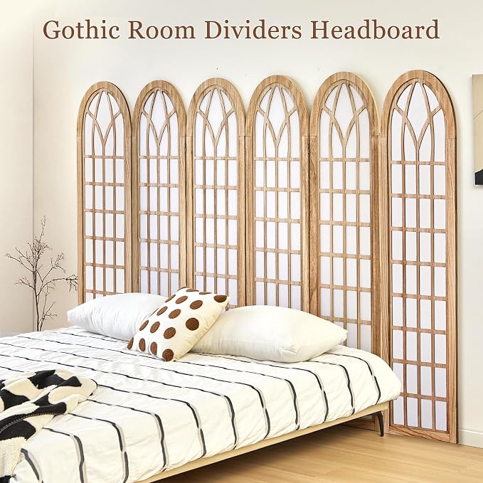 Asnefeli 6 Panel Japanese Room Divider, Shoji Style Partition Divider, Fully - Image 6