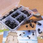 Black Push Pins Set, 5 Styles 140-count Thumb Tacks Map Pins, Steel Point and - Image 4