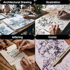 Micro Fineliner Drawing Art Pens, 12 Assorted Sizes, Waterproof Archival Ink - Image 7