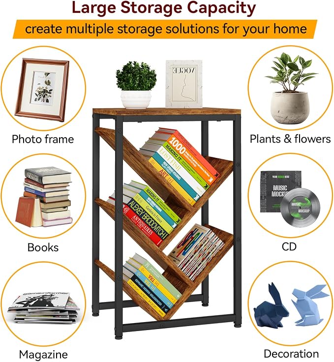 IBUYKE 5 Tier Tree Bookshelf, Small Desktop Bookshelf - Image 7