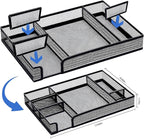 Black Office Desk Accessories, Desk Drawer Organizer, Stapler and Tape - Image 3