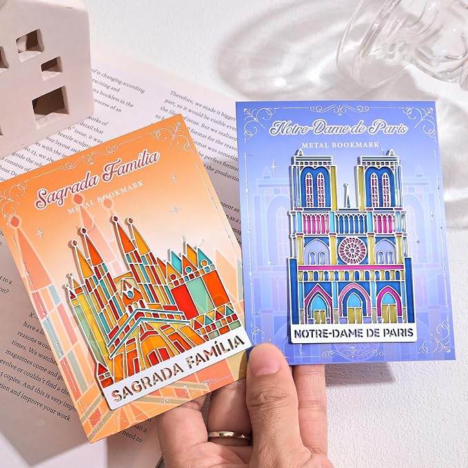 2pcs Metal Bookmarks with Transparent Design, Cute Book Marks - Image 4