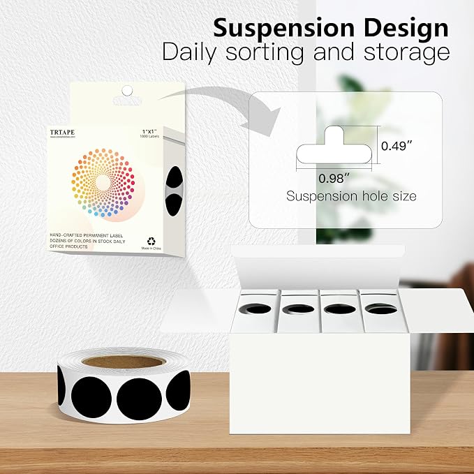 Black 1 Inch Round Color Coding Labels - Image 4