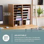 Safco Wood Adjustable Literature Organizer, 16 Compartment - Image 2