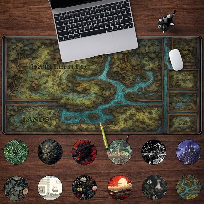 Game Forest Large Mouse Pad XXL Green Map Playmat - Image 2