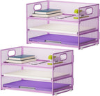 Marbrasse 3 Tier Paper Organizer Letter Tray, Mesh File Organizer by Marbrasse