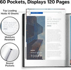 Dunwell Presentation Binder 60-Pocket, Displays 120 Pages, 8.5x11 Portfolio - Image 3