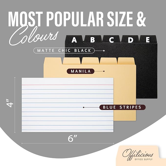 OFFILICIOUS Black Index Card Holder 4x6 - Image 3