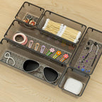 WOWBOX 9 Pack Clear Drawer Organizer Set, Acrylic Drawer Storage Trays - Image 7
