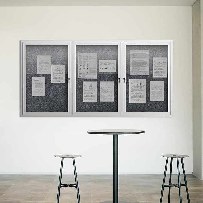 72"x36" Lockable Enclosed Bulletin Board, Outdoor Flet Weather-Resistant - Image 7