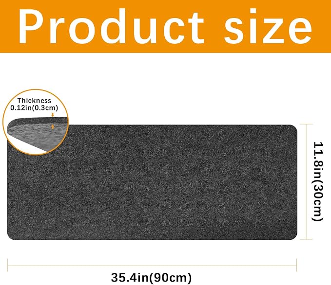 Large Felt Desk mat 36x12 inches, - Image 2