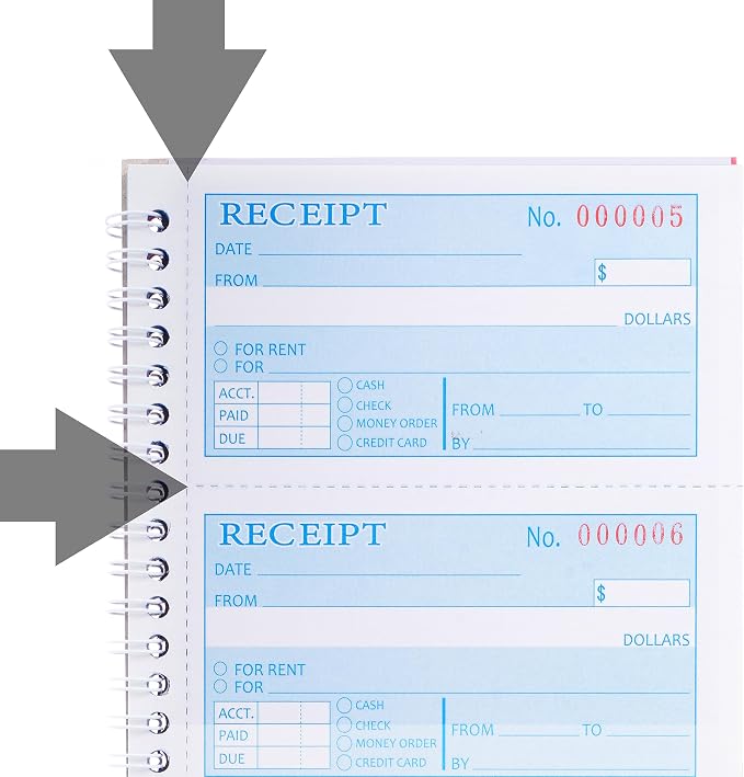 2 Packs Receipt Book with Carbon Copies, Money and Rent Receipt Book, 2-Part - Image 5