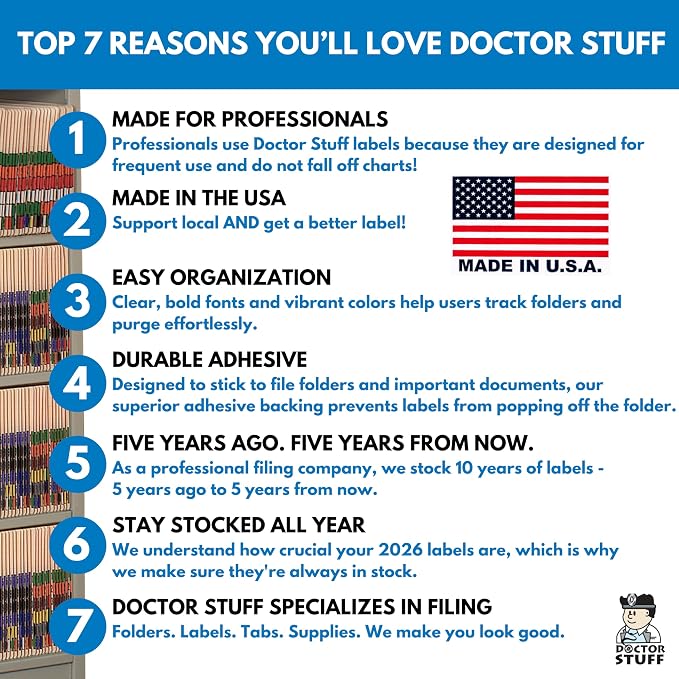 2026 Year Stickers, Doctor Stuff 2026 Chart Stickers, Arden Style, USA Made - Image 7