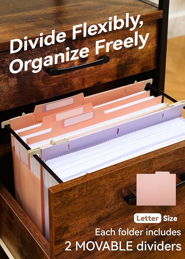SortRax Plastic High Capacity Hanging File Folders, Pastel Colors, Heavy Duty - Image 4