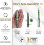 Scriveiner Personalized Luxury EDC Fountain Pen, Stunning Matt Green Pocket Pen - Image 4