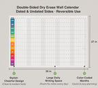 Dry Erase Wall Calendar 2026, 27×39 in — Double-Sided Yearly Planner, Reusable - Image 3